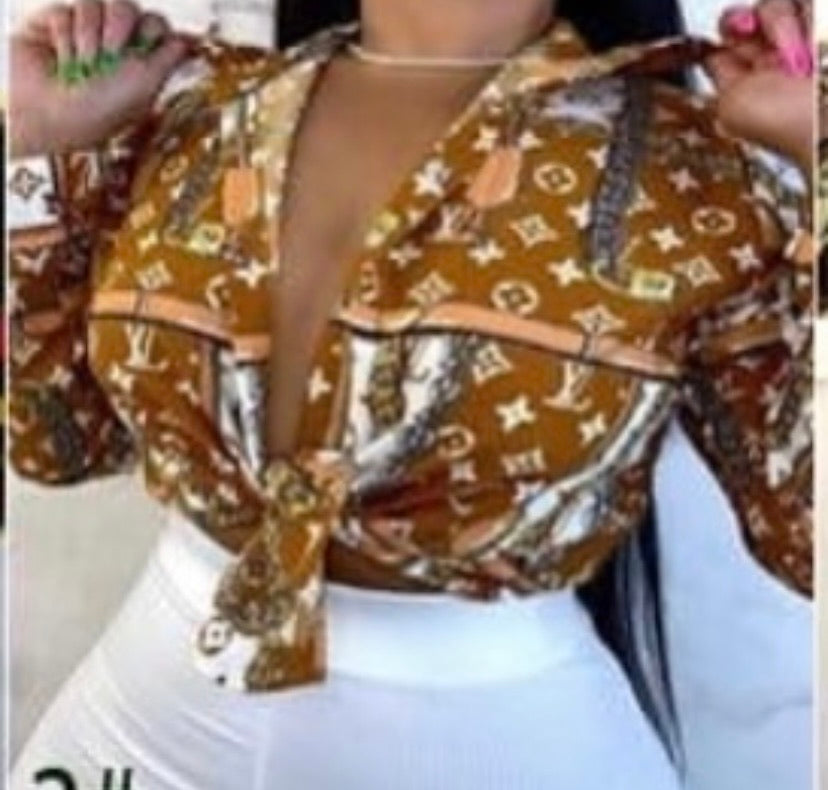 LV Satin Blouse