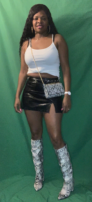 BELTED  MINI SKIRT - Tamaracloset